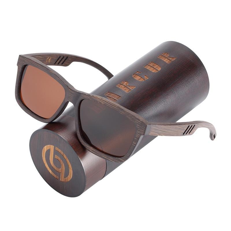 New Elegant Square Sunglasses Bamboo Brown Wood Sun glasses Polarized Vintage For Women and Men With UV400 Protection - SJB-DIAMOND ELITES