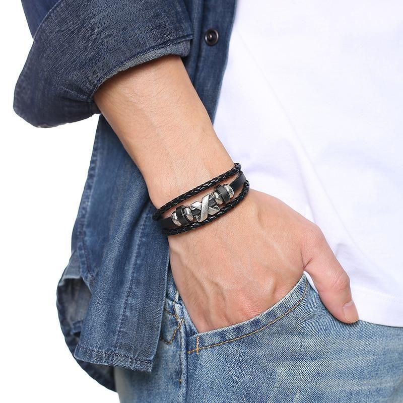 Lucky Vintage Men's Leather Bracelet Playing Cards  Charm Multilayer Braided Men and Women Gift - SJB-DIAMOND ELITES