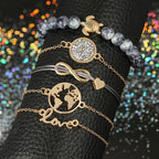 Charm Bowknot Heart LOVE Rope Map Crystal Marble Cuff Bracelets For Women Boho Party Luxury Jewelry Perfect Gift - SJB-DIAMOND ELITES