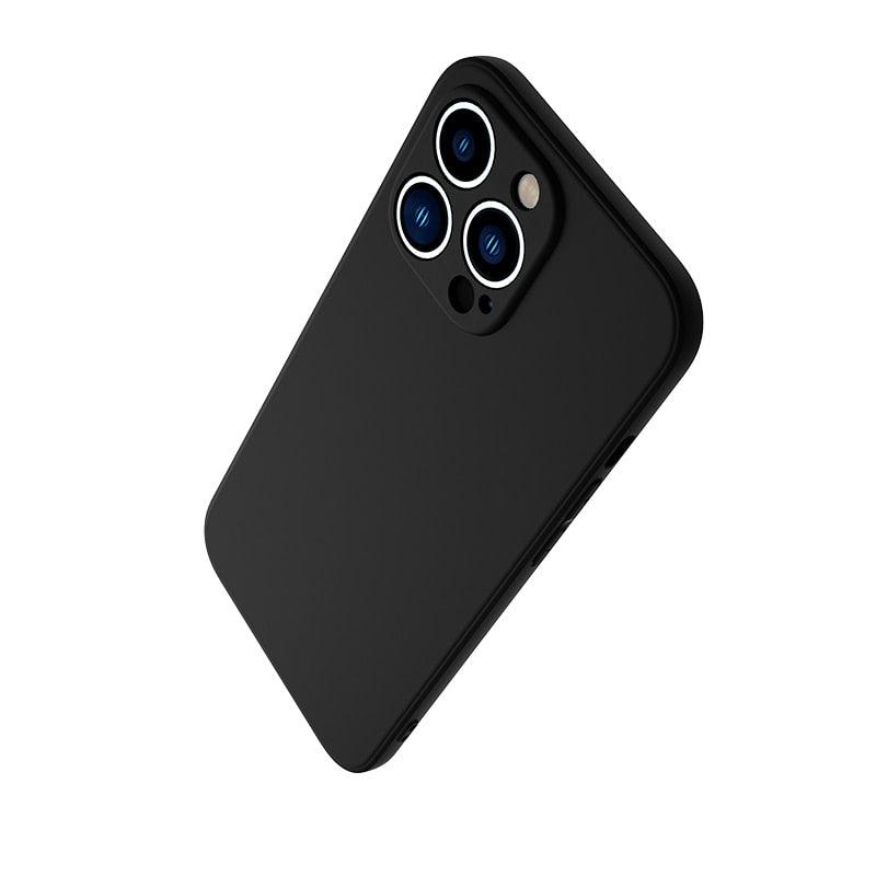 Black Case For Iphone  5 5s SE 2020 6 6s 7 8plus x 10 XR XS 11 12 13 Mini Pro MAX Silicon Cover Car Design Matte Black Silicone Back Cover For iPhone Stevvex
