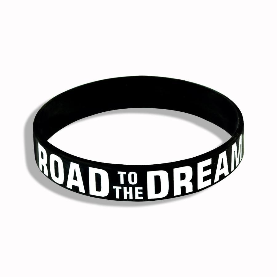 New Trend Motivation "The Road to Dreams" "Never Give Up"  Inspirational Silicone Rubber Bracelet Elastic Band  Brecelet for Women and Men In Unisex Design - SJB-DIAMOND ELITES