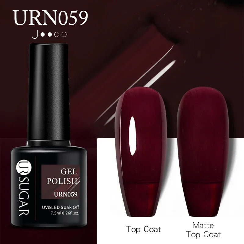 UR SUGAR 7.5ml Nude Glitter Color Gel Nail Polish Winter Warm Color Series Semi-permanent Varnish Professionals Manicure