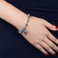 Modern Genuine 925 Sterling Silver Heart Elegant Luxury Bracelets For Women Blue Sapphire Tanzanite Chain Bracelet  Trendy Wedding Gift Fine Jewelry - SJB-DIAMOND ELITES