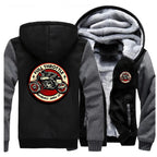 2023 Winter Men Thick Sweatshirt Full Throttle Cafe Racer Rockabilly Biker Zipper Jacket Fleece Warm Mens Thicken Hoodies