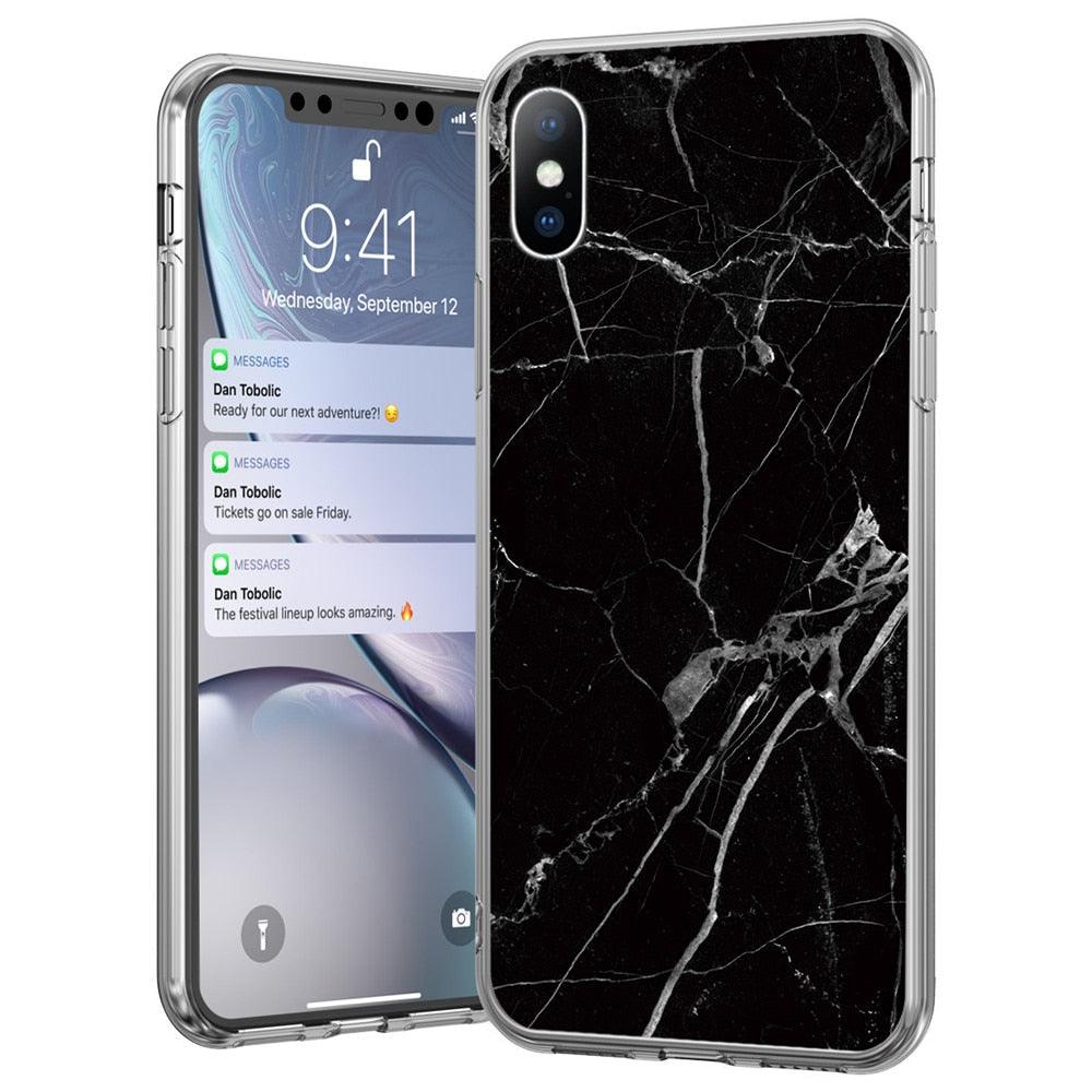 Stylish Marble Stone Texture Phone Case For Iphone 12 Pro 13 Pro Max Unique Solid Color Marble Soft Cover Silicone Mobile Phone Case Stevvex