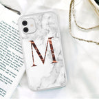 White A-Z Marble Texture Phone Cover For Iphone 12 Mini Soft Silicone Back Case Solid Name Phone Case Luxury Screen Camera Protection Shockproof Soft Cover Stevvex