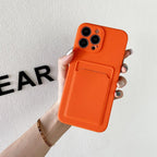 Soft Silicone Phone Case For iPhone 14 13 Pro Max 13Pro Silicone Soft Mobile Phone Case Wallet Card Holder Cover Slim Fit Thin Protective Soft Shock-Absorbing Wallet Case Stevvex