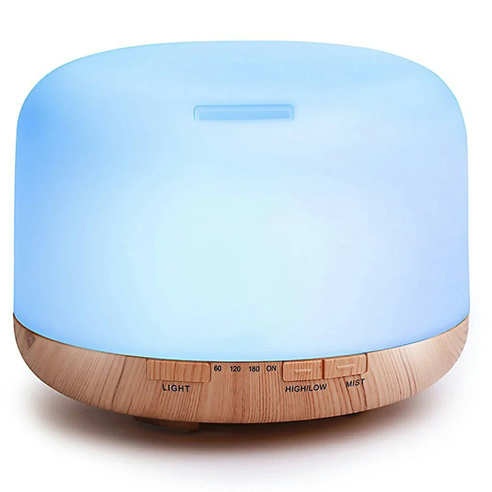 300 500ML Air Humidifier With Remote Control Colorful Non-printed Ultrasound Aroma Diffuser Pure White Dark Light Wood Grain Lootquake LLC