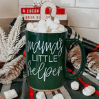 Mama's Little Helper Santa Is Judging You Ceramic Coffee Mug Red Green Holiday Funny Gift