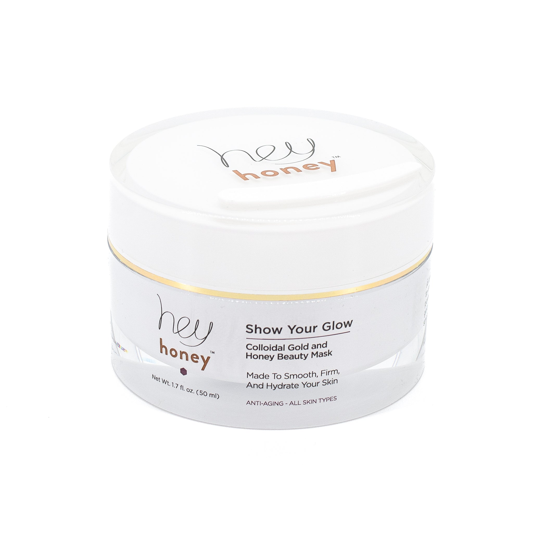 HEY HONEY Show Your Glow Colloidal Gold Honey Beauty Mask 1.7oz - New This is Beauty US