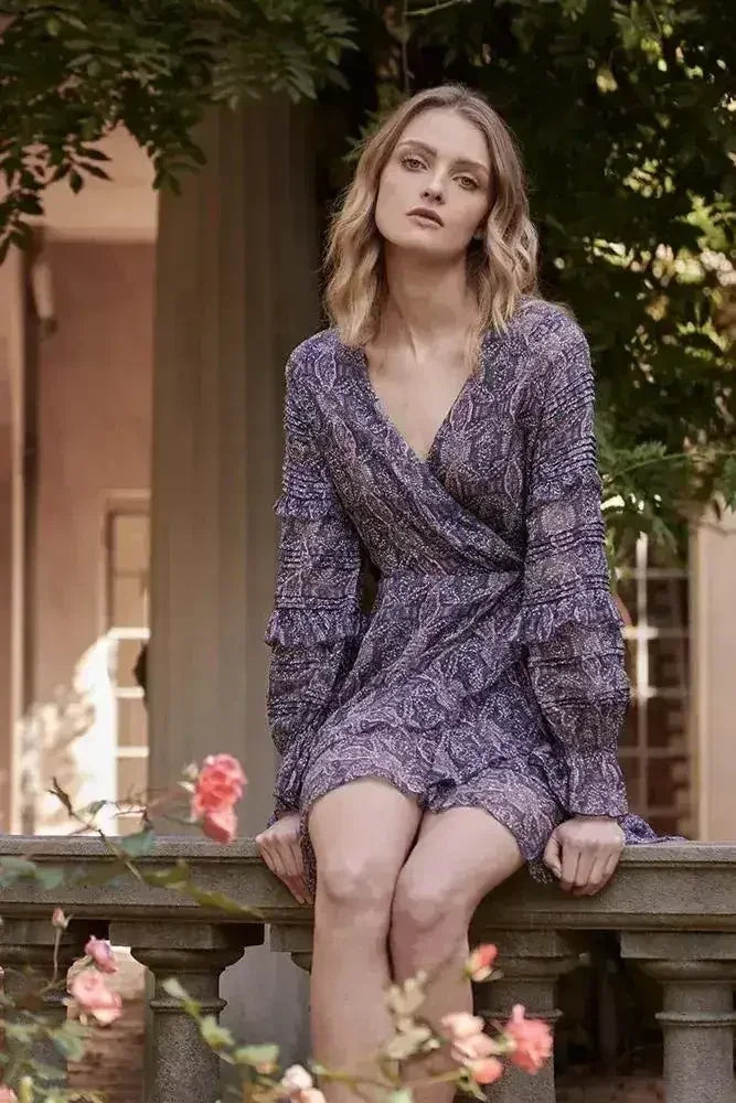 Kenzie wrap front mini dress - SJB-DIAMOND ELITES