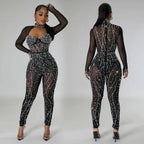 Sheer MeshSee Through Jumpsuit Pi-Mart