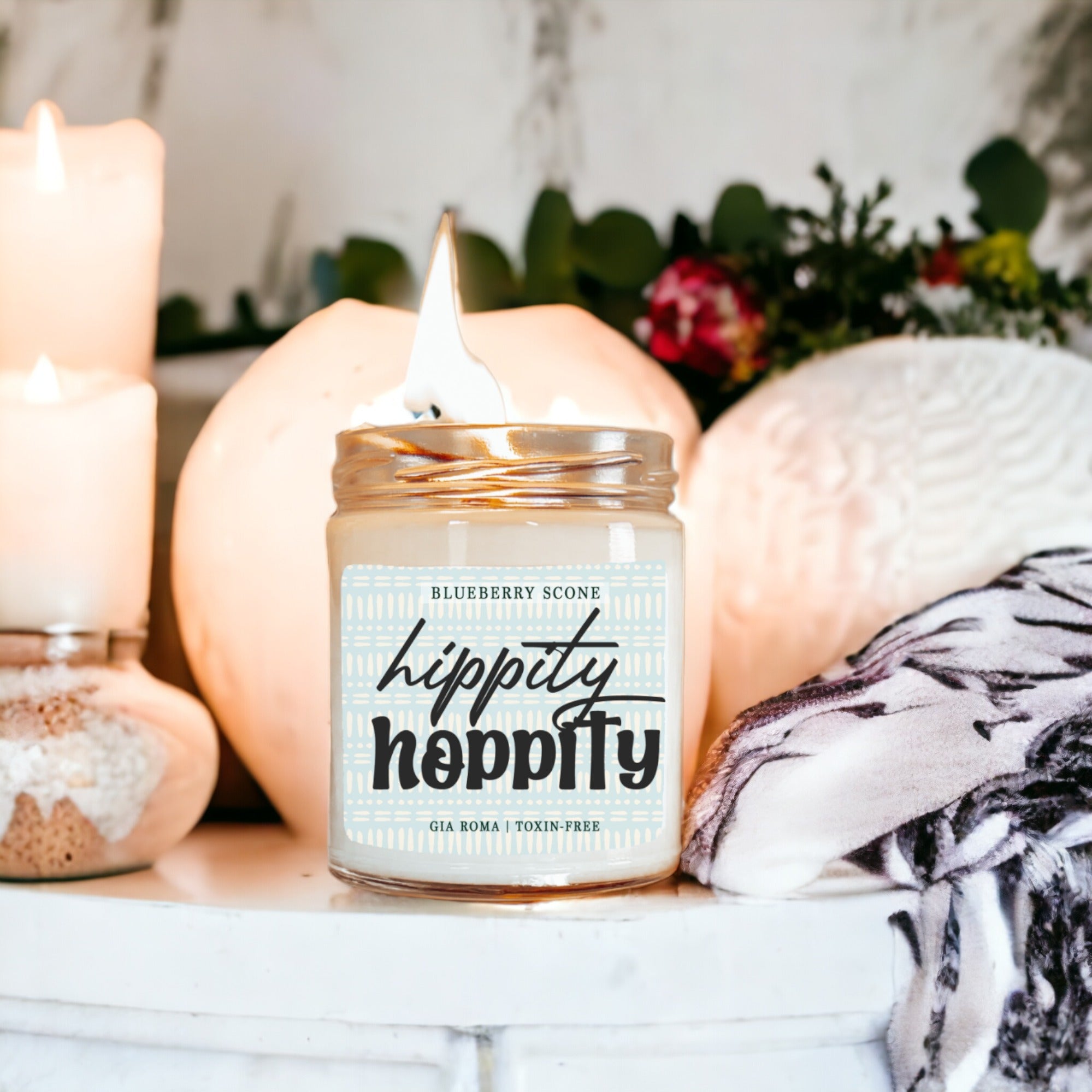 Blueberry Scone Scented Candle, Hand Poured Soy Wax, Cozy Bakery Aroma BandsCo Straps