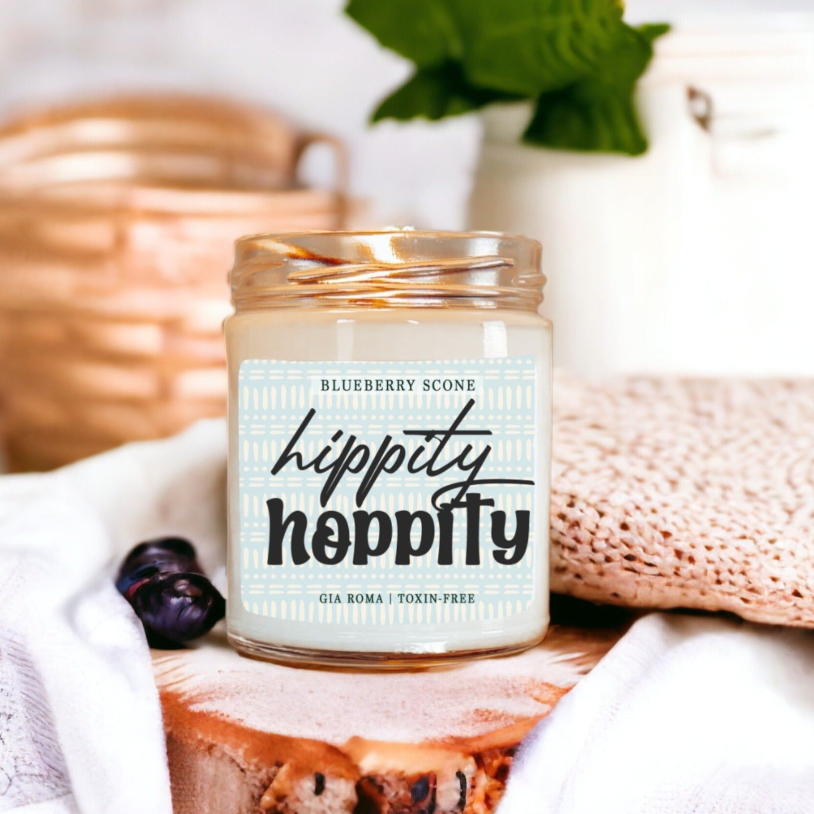Blueberry Scone Scented Candle, Hand Poured Soy Wax, Cozy Bakery Aroma BandsCo Straps