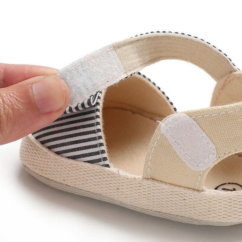 Newborn Baby Girl Striped Bow Sandals Soft Shoes Infants Anti-Slip Sneaker New Fashion Clogs 0-18M Stevvex