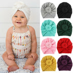 Newborn Toddler Baby Girl Turban Cotton Beanie Hat Warm Soft Cap Solid Knot Soft Wrap In Modern Style