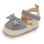 Newborn Baby Girl Striped Bow Sandals Soft Shoes Infants Anti-Slip Sneaker New Fashion Clogs 0-18M Stevvex