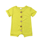 Summer Newborn Baby Boys Girls Short Sleeve Romper Solid Jumpsuit For Girls In elegant Colors