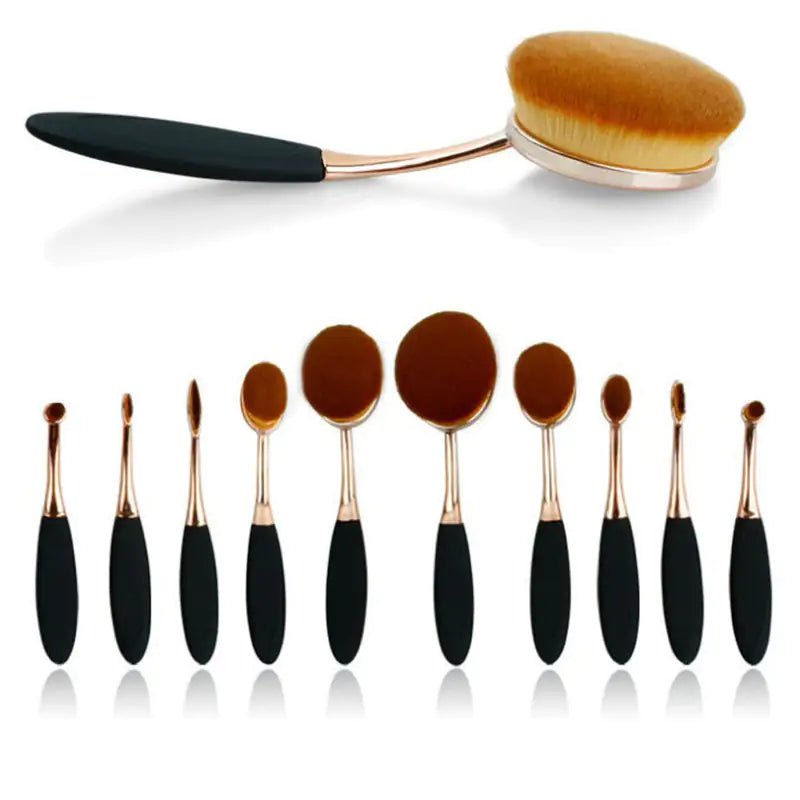 Beauty Experts Set of 10 Oval Beauty Brushes Lootquake LLC
