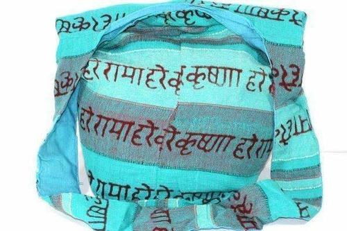 Hare Krishna Jhola Sling Bag 14 Inch Cotton Zip Pocket BandsCo Straps