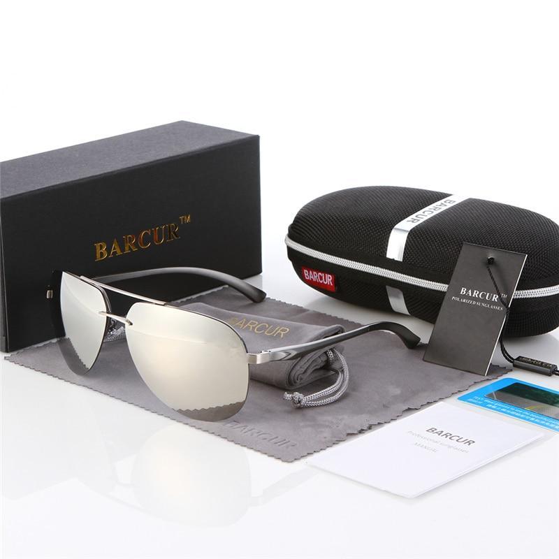 Luxury  Aluminium Magnesium Men's Sports Driving Polarized Sunglasses With Stanless Steel Frame Ultra Light Men Glasses In Aviation Pilot Style With UV400 Protection - SJB-DIAMOND ELITES