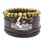 Handmade Modern Fashion New Luxury Wood Bead Charm Amazing Premium Leather Elegant Bracelet For Women - SJB-DIAMOND ELITES