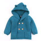 Winter Hooded Knitted Long Sleeve  Sweaters For Newborn Babies