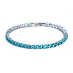 Luxury 4mm Diamond Shiny Elegant Cubic Zirconia Tennis Bracelets Iced Out Chain Crystal Wedding Bracelet For Women and Men In Modern Gold Silver and Colorful Design