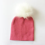 Trend New Winter Children Boy Girl Crochet Artificial Pompom Hat Knitted Toddler Kids Caps With Pompon Baby Beanie For Girls and Boys