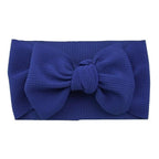 Fashion Trend Big Modern Baby Bow Accessories For Toddler Girls In Solid Bow Hairband Stretch Turban Knot Head Wrap Color  for Kids