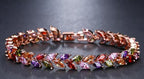 Luxury Diamond Shiny Fashion Charm AAA Cubic White Zircon Four Colors Leaf Jewelry Bracelets For Woman Elegance Wedding Party Gift - SJB-DIAMOND ELITES