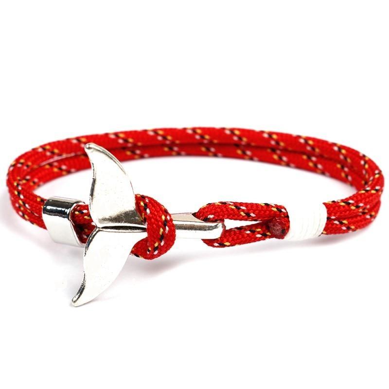 Fashion Whale Tail  Bracelets For Men And Women Charm  Survival Rope Chain  Bracelet Male Wrap Metal Hooks - SJB-DIAMOND ELITES
