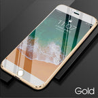 10D Curved Edge Aluminum Alloy Tempered Glass for iPhone X XS MAX 11 12 Pro Max mini 6 6S 7 8 Plus Full Cover Screen Protector  Titanium Alloy Metal Edge Full Coverage Front Tempered Glass Screen Protector for iPhone Stevvex