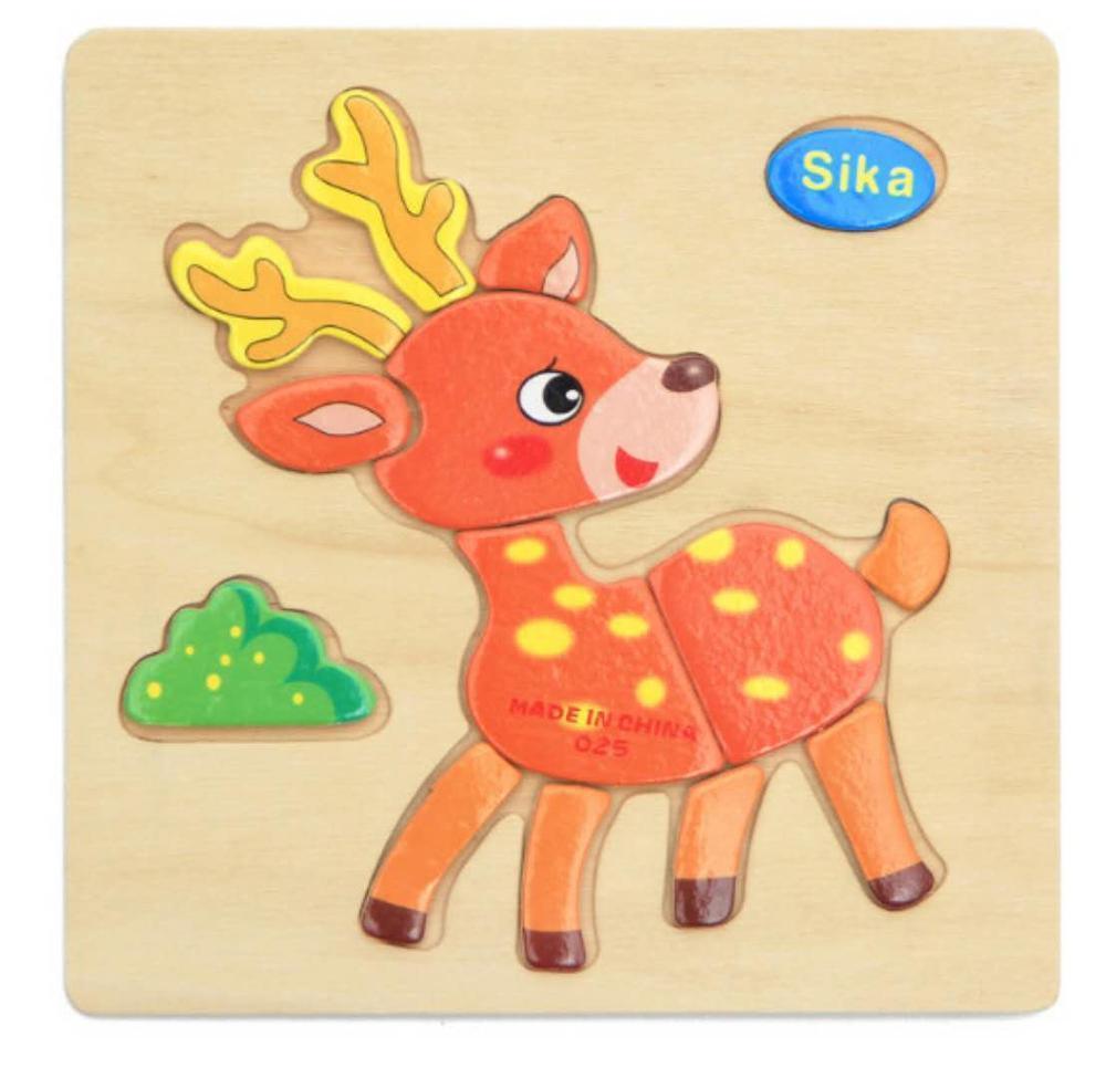 3D Wooden Children Interesting Puzzle Toys With Animals and Cars Exellent Puzzles Intelligence Kids Early Educational Toys For Children - SJB-DIAMOND ELITES