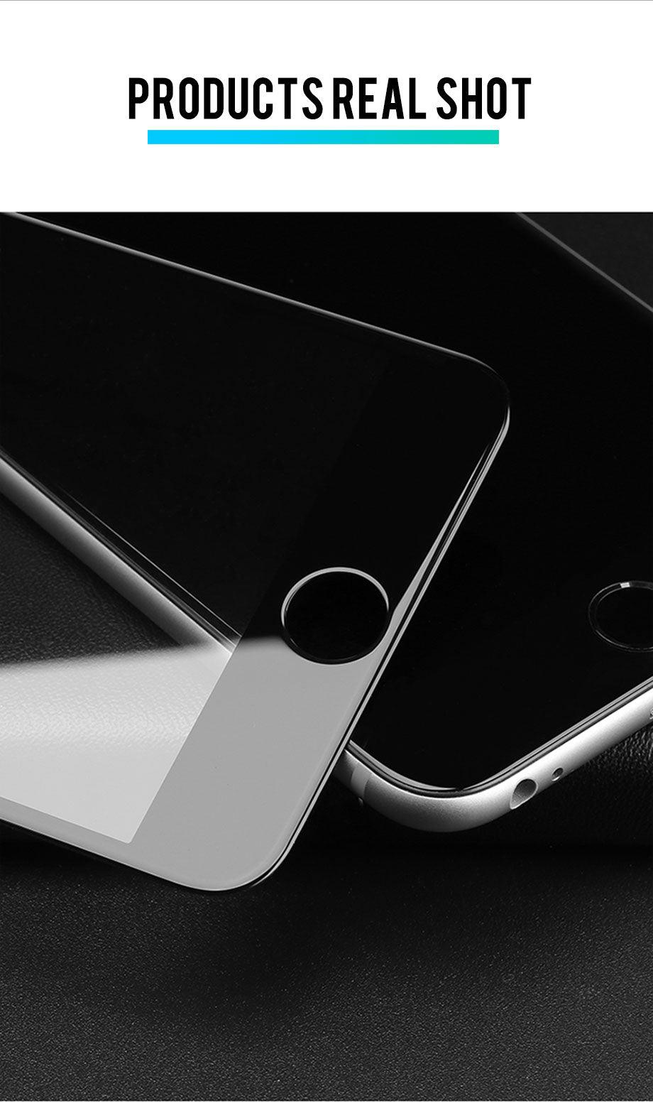 30D Curved Edge Full Cover Protective Glass On The For iPhone 7 8 6 6S Plus Tempered Screen Protector For X XR XS Max Glass Film Tempered Glass Anti Scratch Phone Screen Protector iPhone Glass Stevvex