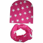 Modern New Trend Baby Hat Scarf Star Prints Cotton Children Boys Girl Cap Beanie Neck Collar Scarf Autumn Winter Warm Kids Hats For Kids