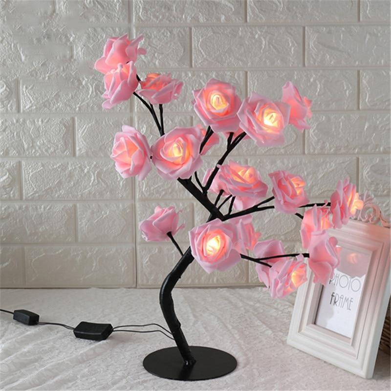 STEVVEX Rose Shaped Table Lamp Flower Rose Tree Decorative Light for Living Room Bedroom Kids Room/Decor Light - SJB-DIAMOND ELITES