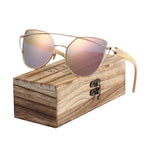 Modern Cat Eye Sunglasses for Women Polarized Sunglasses with metal frame and natural Bamboo wood frame Fashion Style - SJB-DIAMOND ELITES