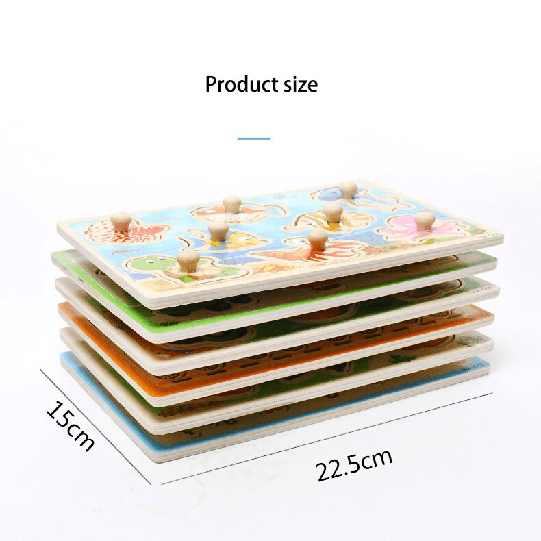 New Hand Grab Board Wooden Puzzle Toys for Children Cartoon Animal Fruit  Kids Baby Early Educational Learning Toy - SJB-DIAMOND ELITES