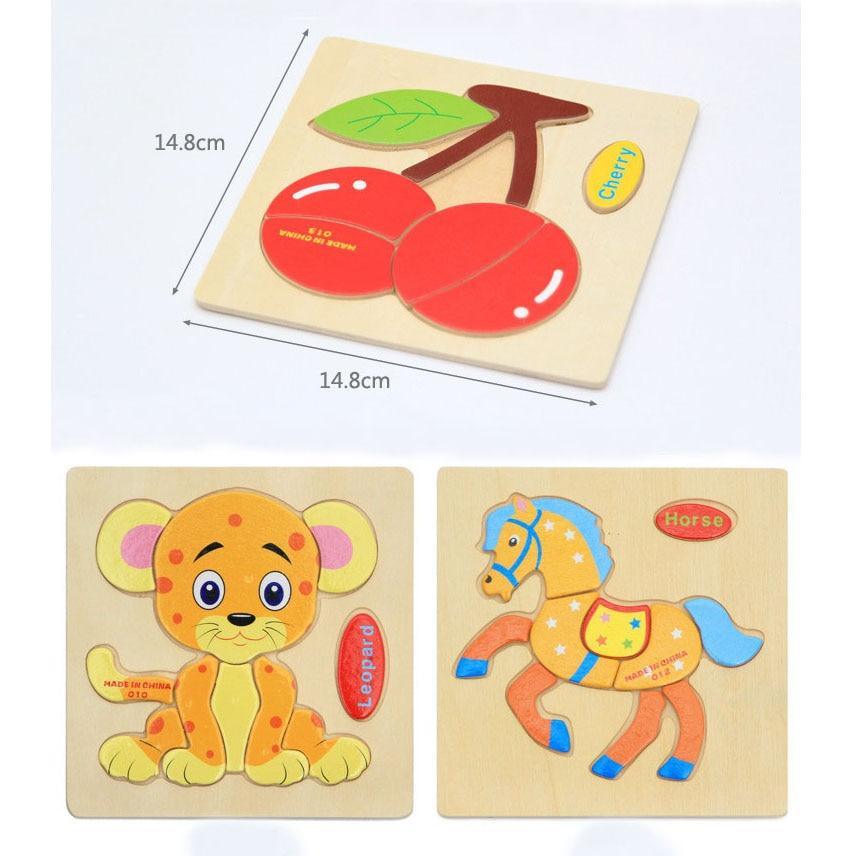 Wooden 3D Stevvex Modern Interesting Baby Learning Puzzles for Children Cartoon Animal Fruit Puzzles Intelligence Kids Children Educational Toy - SJB-DIAMOND ELITES