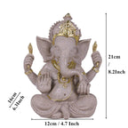 home decoration Nature Sandstone Indian Ganesha Figurine Religious Hindu Elephant God Statues Fengshui Elephant-Headed Buddha Lootquake LLC
