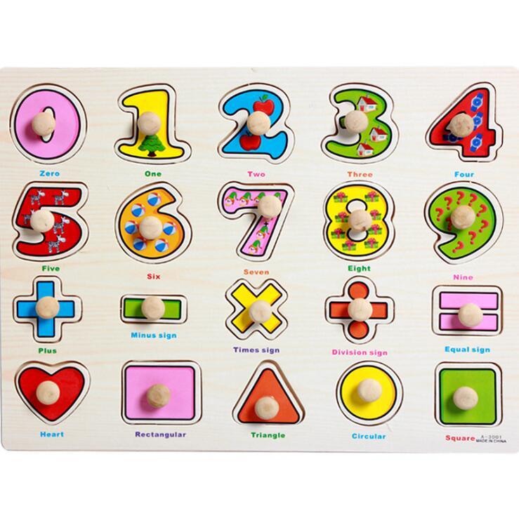 Kid Early Educational Table With Shapes of Vegetables and Animals Baby Hand Grasp Wooden Puzzle Toy Alphabet And Digit Learning Education Child Wood Toy - SJB-DIAMOND ELITES