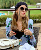 Famous Luxury Round Retro Rimless Elegant Woman and Lady Sunglasses Style With Zircons and Diamonds and UV400 Protection - SJB-DIAMOND ELITES