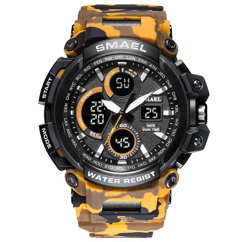 Orange Modern Sport  Waterproof 50M Men Watches With LED Digital Display In Military Armi Relogio Masculino Style - SJB-DIAMOND ELITES