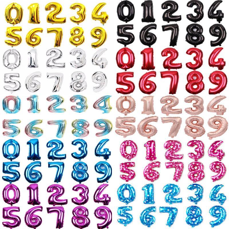 Big 32 Inch Number Foil Balloons Gold Silver Blue Digital Globos For Wedding Birthday Party Decoration In NEW Luxury Style - SJB-DIAMOND ELITES