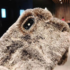 Cute Stuffed Plush Fluffy Case For iPhone 13 12 11 Pro XS Max X XR 12Mini Rabbit Ears Furry fluffy Fur Plush Warm Cover for iPhone 6 6S 7 8 Plus Phone Case Stevvex