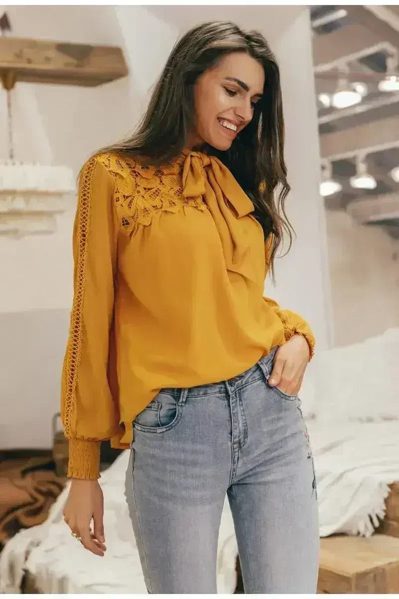 Embroidery Long Sleeve Summer Spring Hollow Out | Femstylo - SJB-DIAMOND ELITES