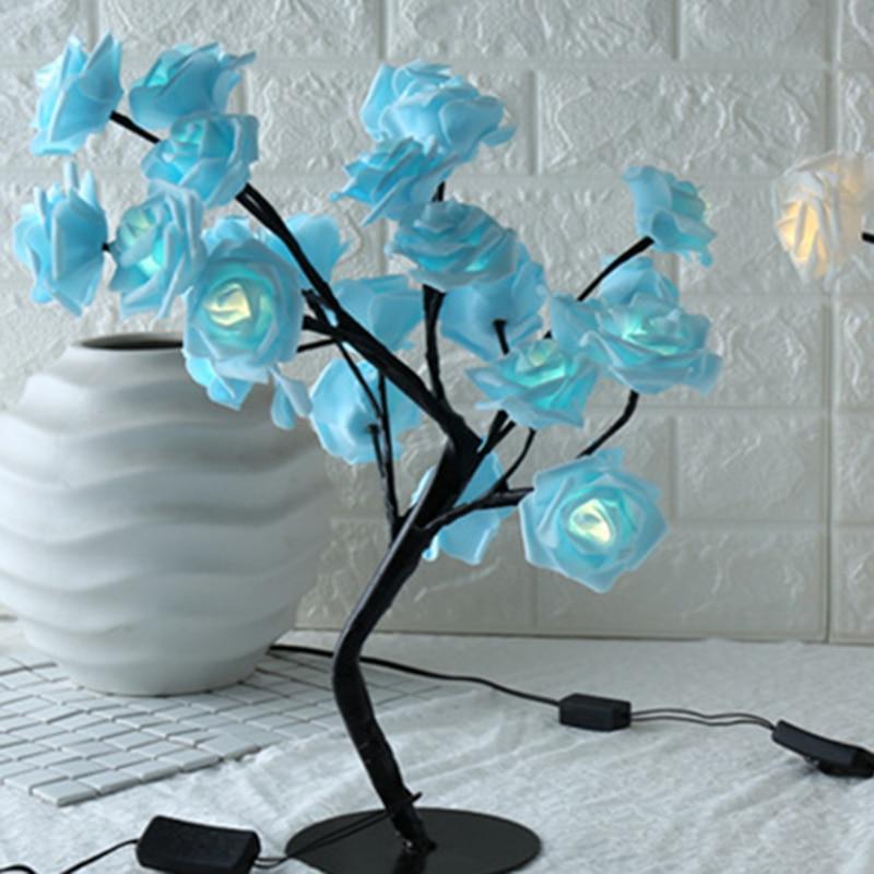 STEVVEX Rose Shaped Table Lamp Flower Rose Tree Decorative Light for Living Room Bedroom Kids Room/Decor Light - SJB-DIAMOND ELITES