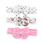 Modern 3PCS Set Floral Bows Baby Headband Dot Bowknot Cotton Hair Band Girls Hair Accessories For Girls