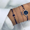 Bohemian Black Beads Chain Bracelets Bangles For Women Fashion Heart Compass Gold Color  Bracelets Sets Luxury Jewelry Gifts - SJB-DIAMOND ELITES